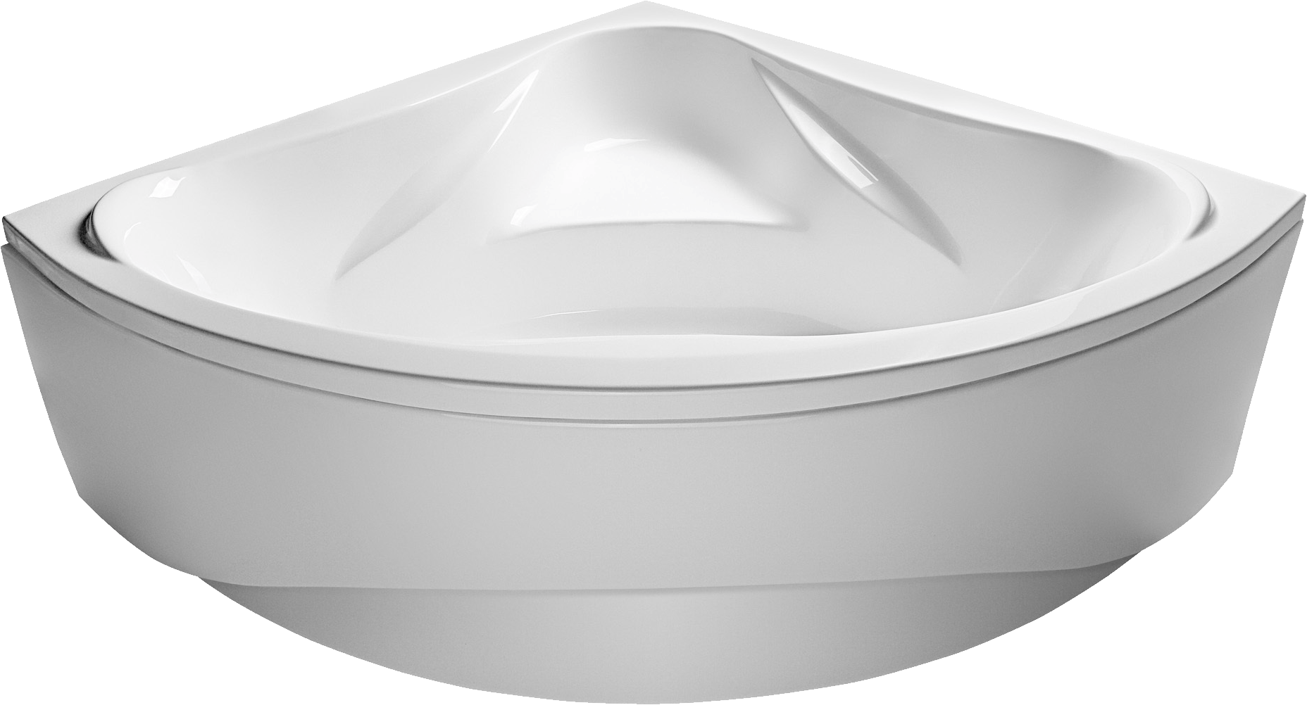 Modern White Corner Bathtub PNG Image