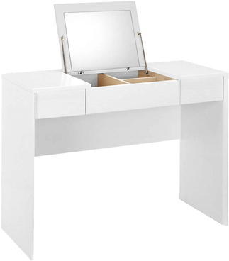 Modern White Dressing Table With Mirror PNG Image