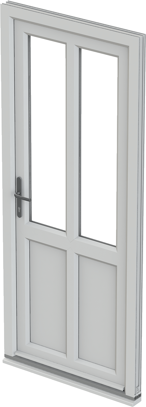 Modern White French Door PNG Image