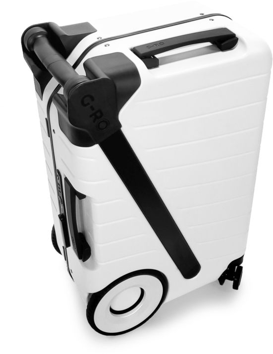 Modern White Hardshell Carry On Luggage PNG Image