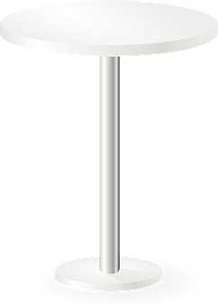 Modern White Round Table PNG Image