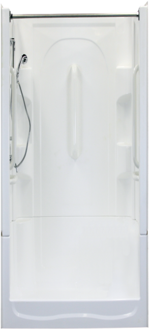 Modern White Shower Unit PNG Image