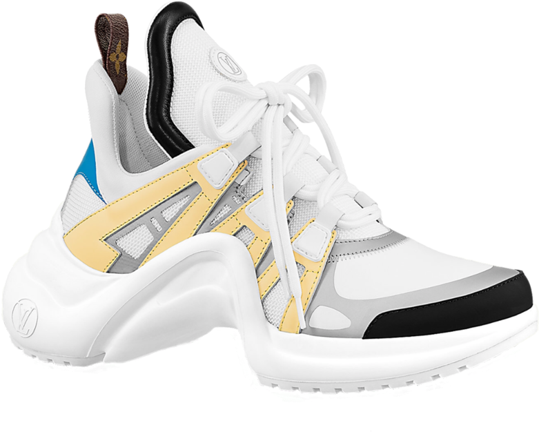 Modern White Sneakerwith Color Accents.png PNG Image