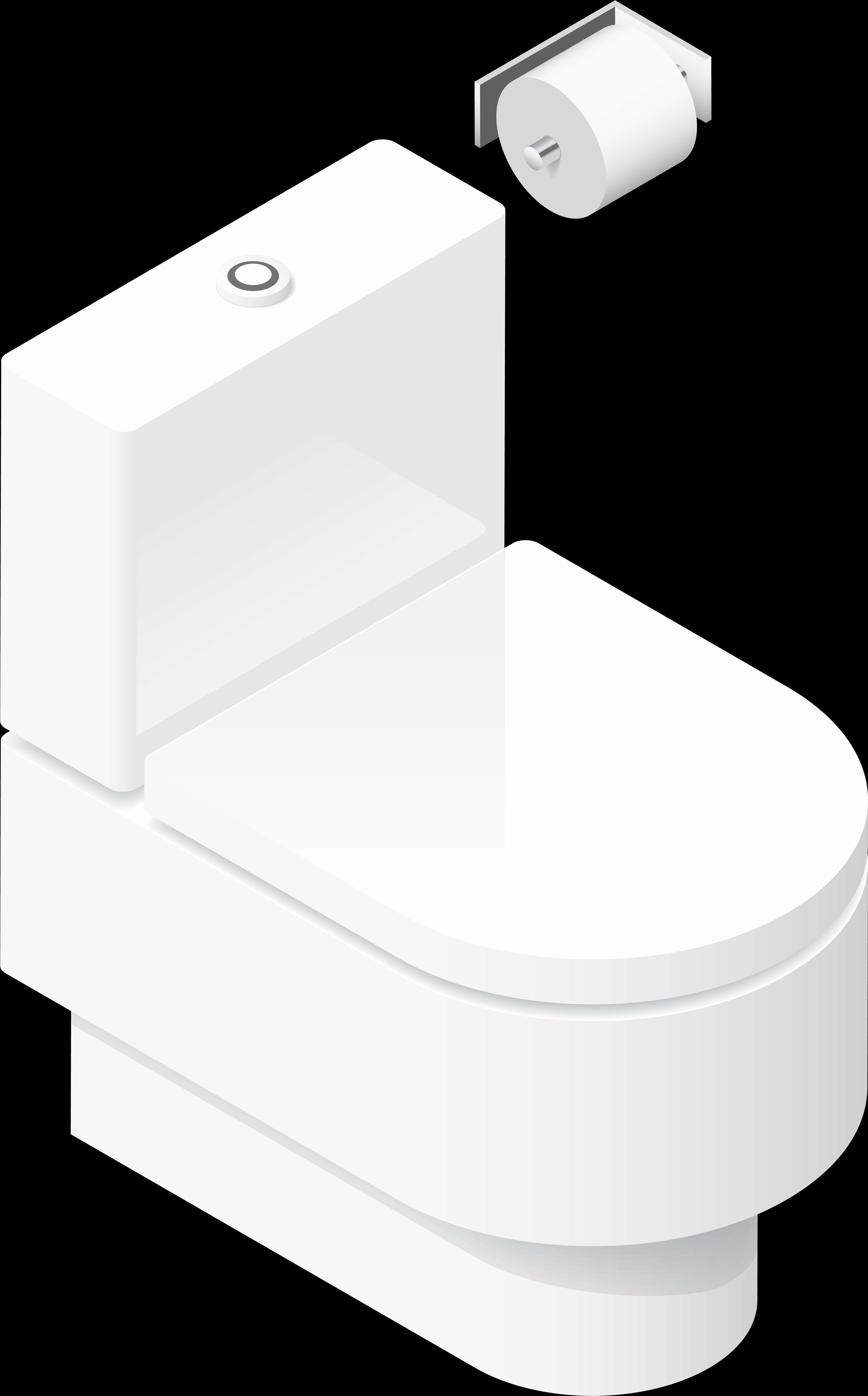 Modern White Toilet Isometric View PNG Image