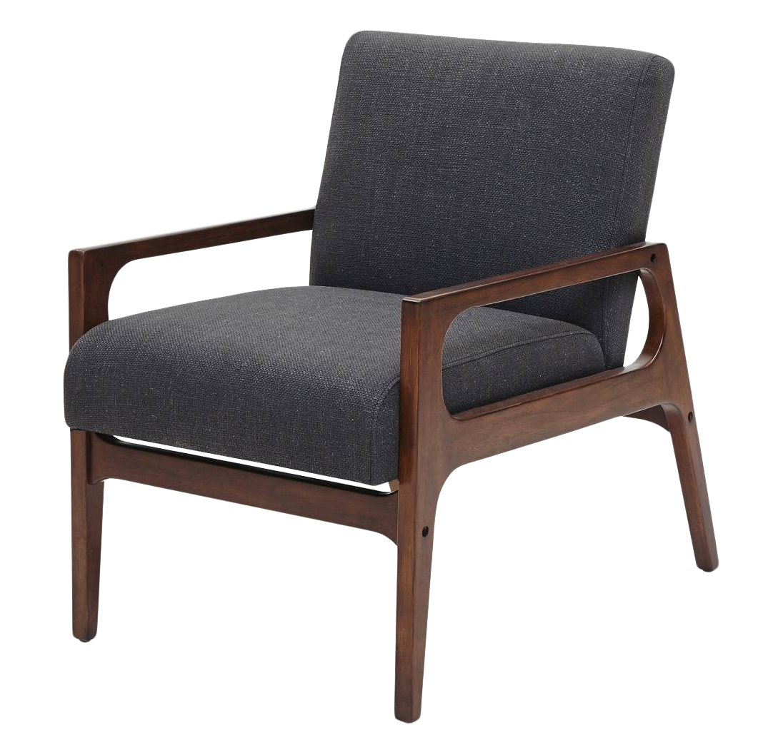 Modern Wooden Armchair Design PNG Image