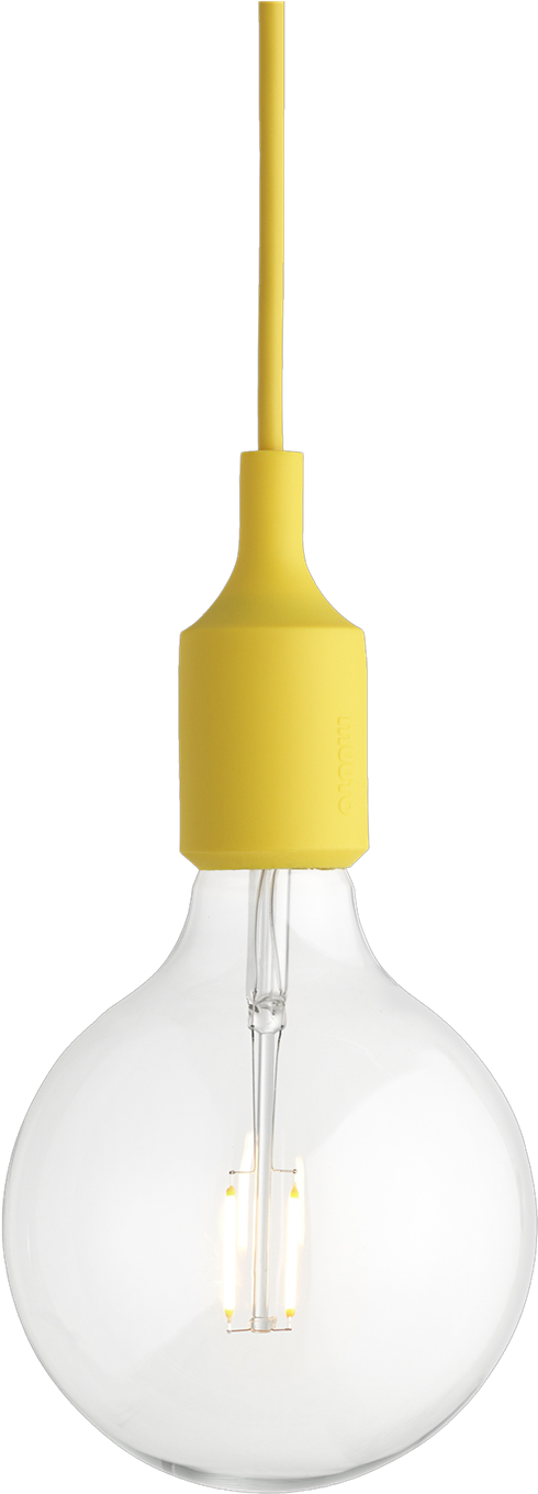 Modern Yellow Pendant Light PNG Image