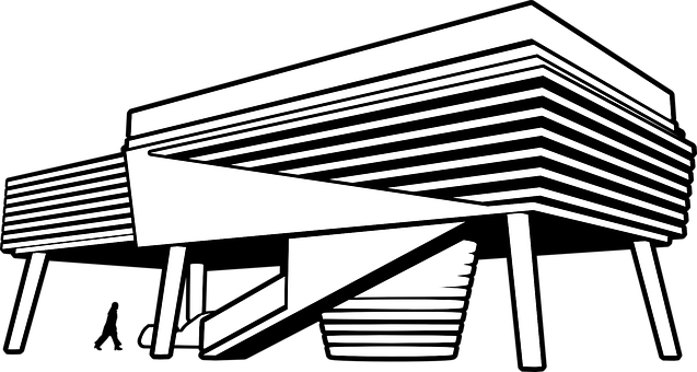 Modernist Architecture Sketch PNG Image