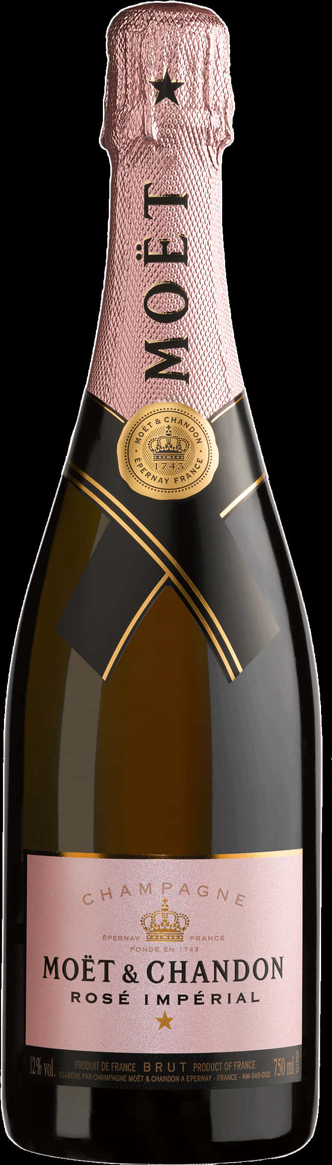 Moet Chandon Rose Imperial Champagne Bottle PNG Image