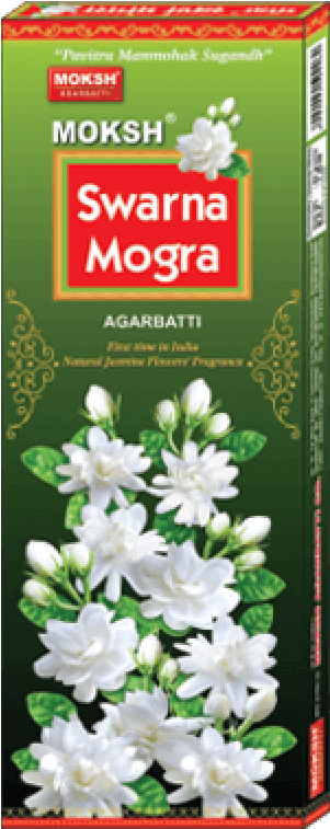 Moksh Swarna Mogra Agarbatti Packaging PNG Image