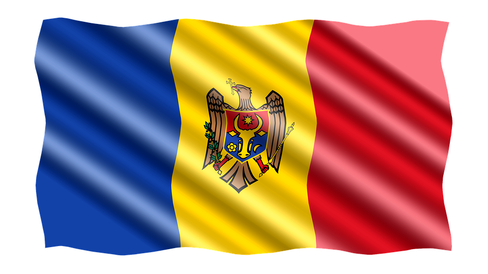 Moldova National Flag Waving PNG Image