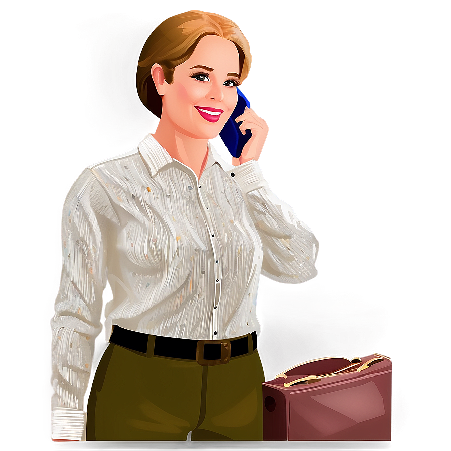 Mom On Phone Cartoon Png Aiy49 PNG Image