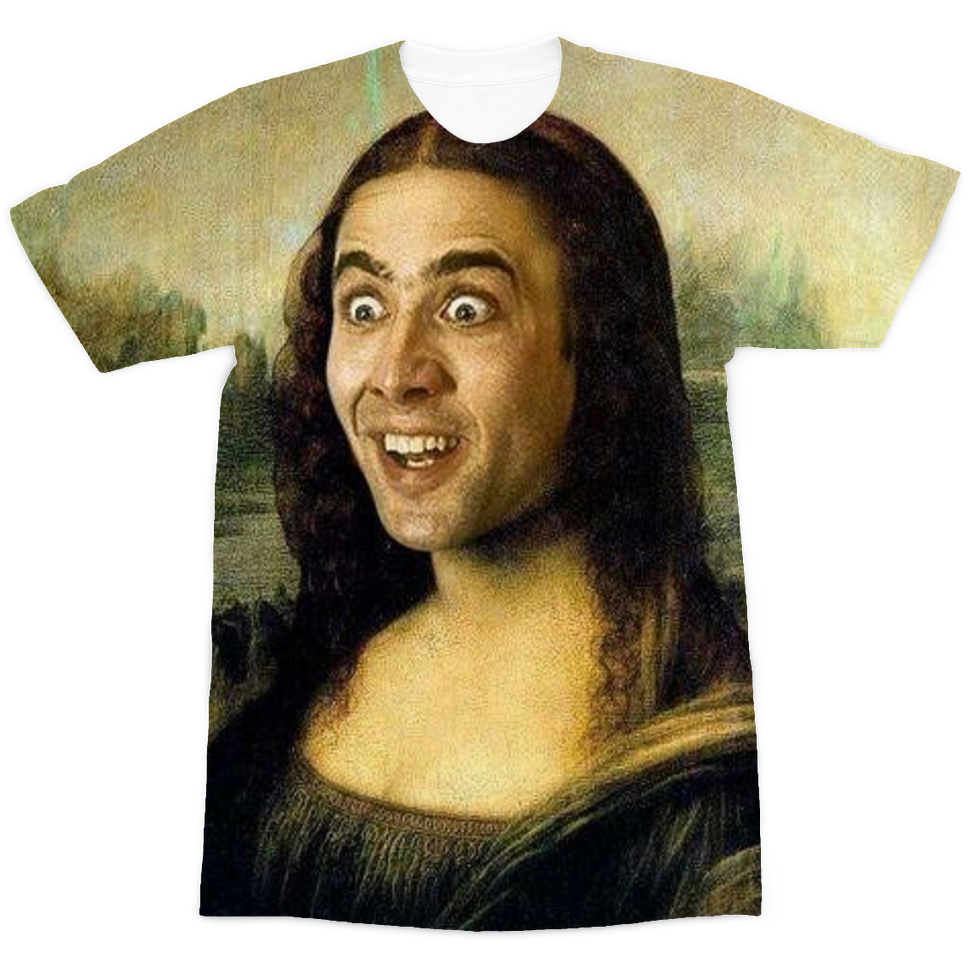 Mona Lisa Parody T Shirt Design PNG Image