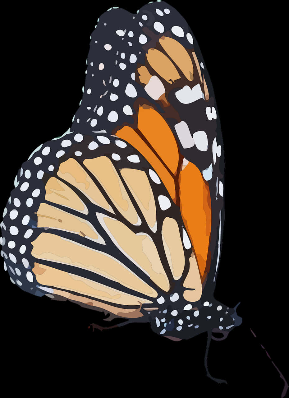 Monarch Butterfly Artistic Representation PNG Image