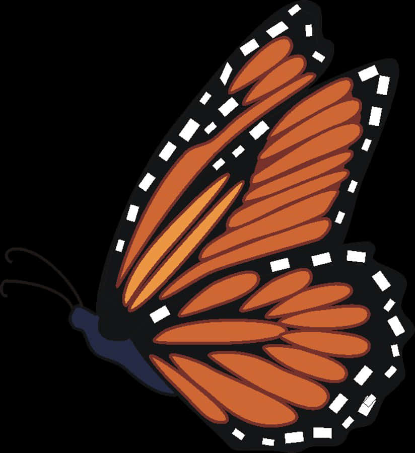 Monarch Butterfly Illustration PNG Image