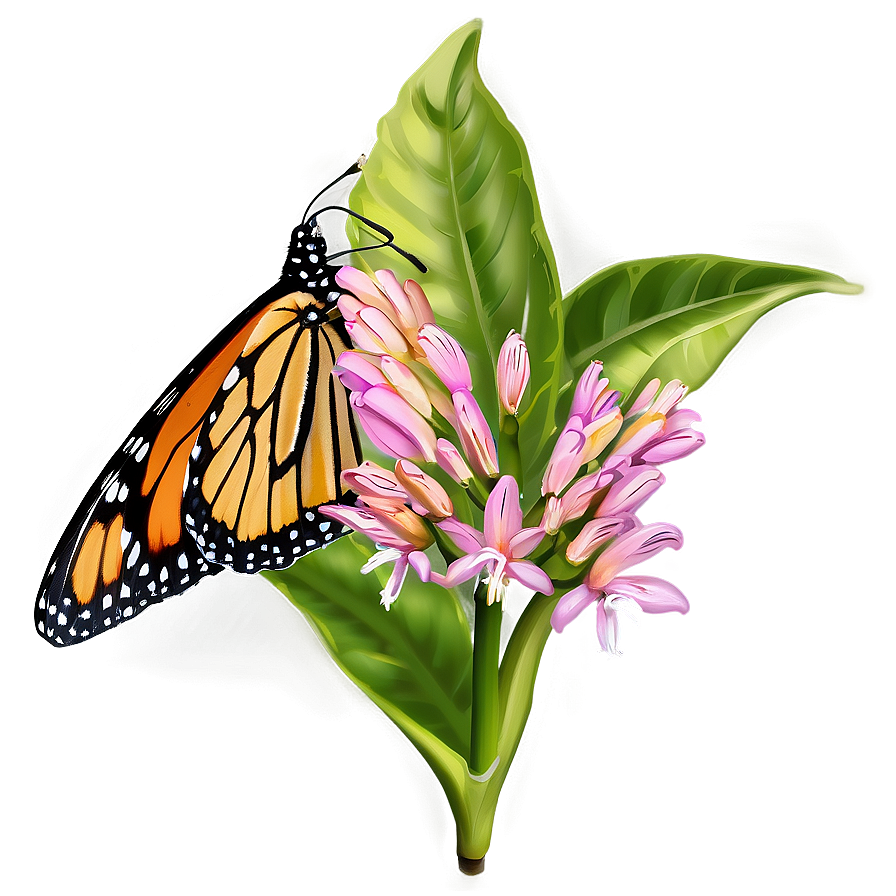 Monarch Butterfly On Flower Png 6 PNG Image