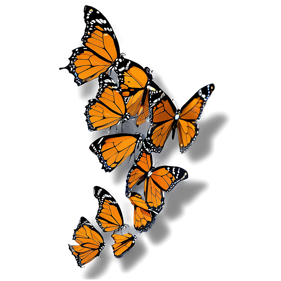 Monarch Butterfly Swarm Png Xvx84 PNG Image