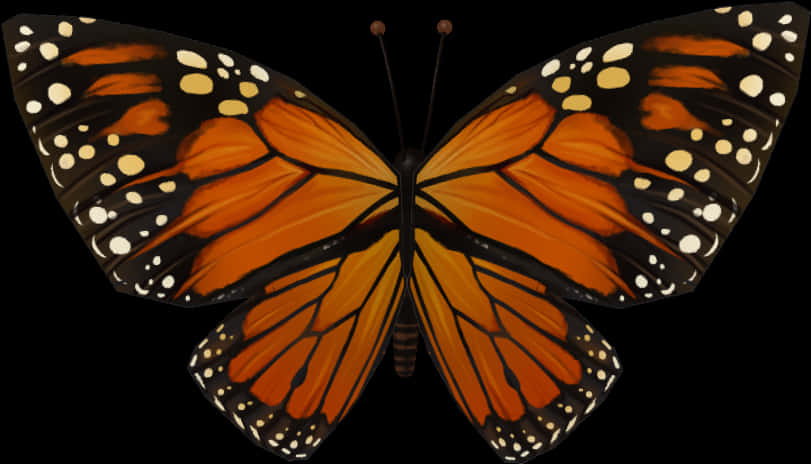 Monarch Butterfly Symmetry PNG Image