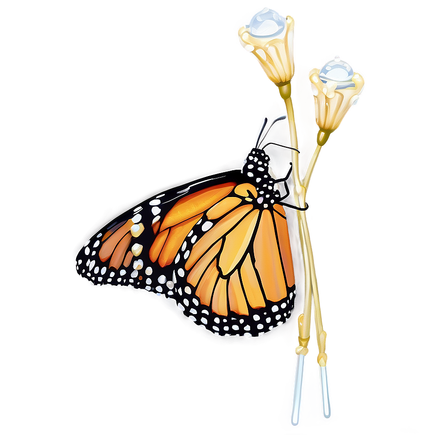 Monarch Butterfly With Dewdrops Png 13 PNG Image