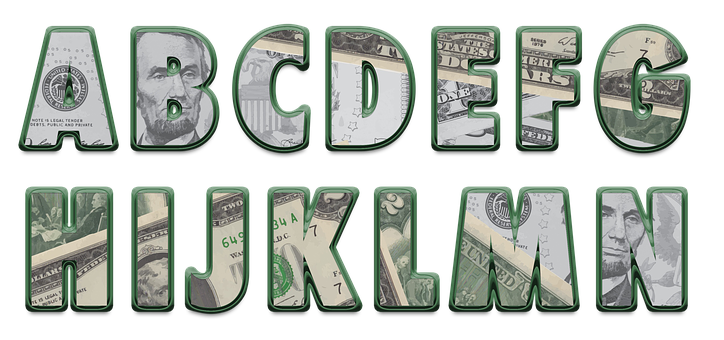 Money Alphabet Letters PNG Image