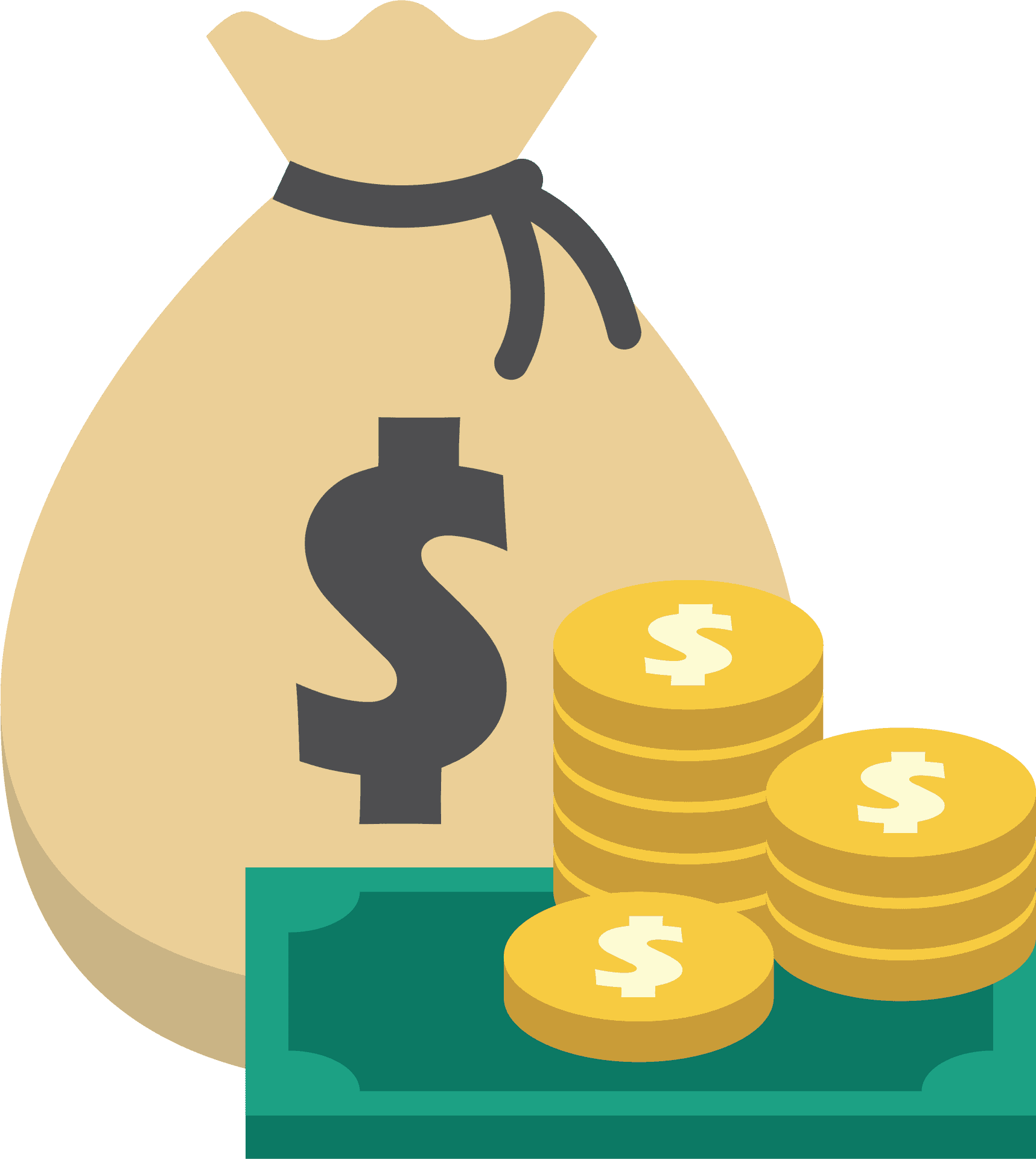 Money Bag Coins Cash Illustration PNG Image