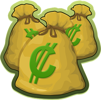 Money Bags Cartoon Illustration PNG Image