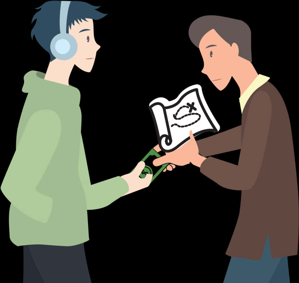 Money Exchange Between Two People PNG Image