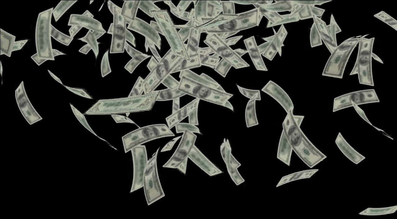 Money Rain Illustration PNG Image