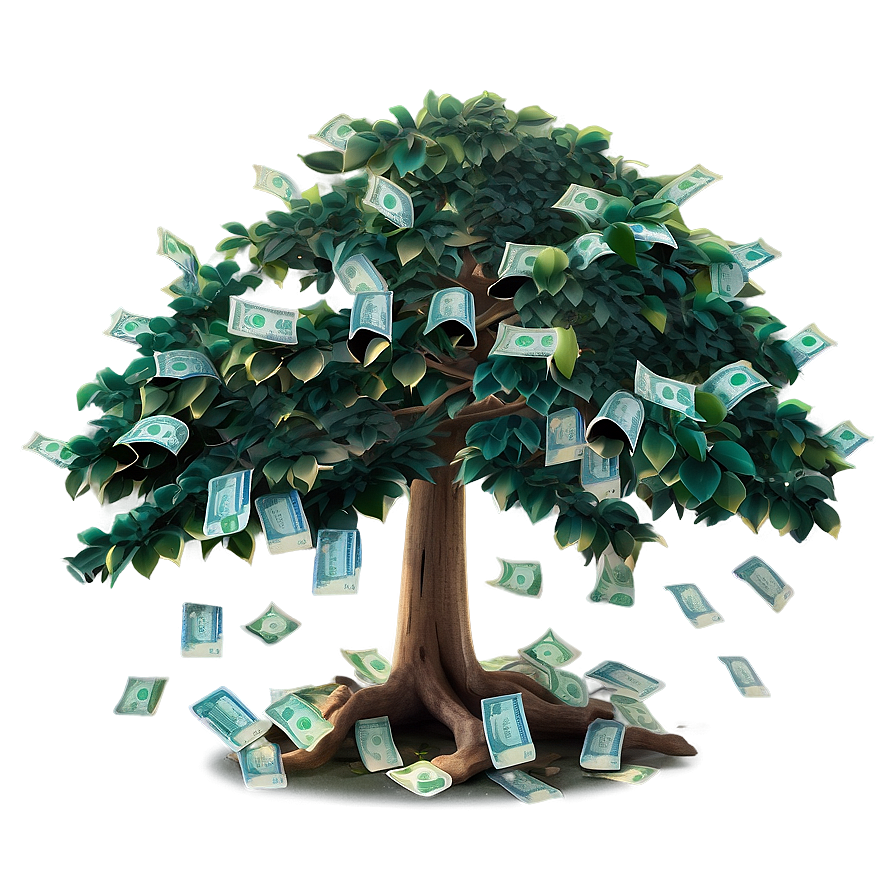 Money Tree Under Moonlight Png Mfg PNG Image