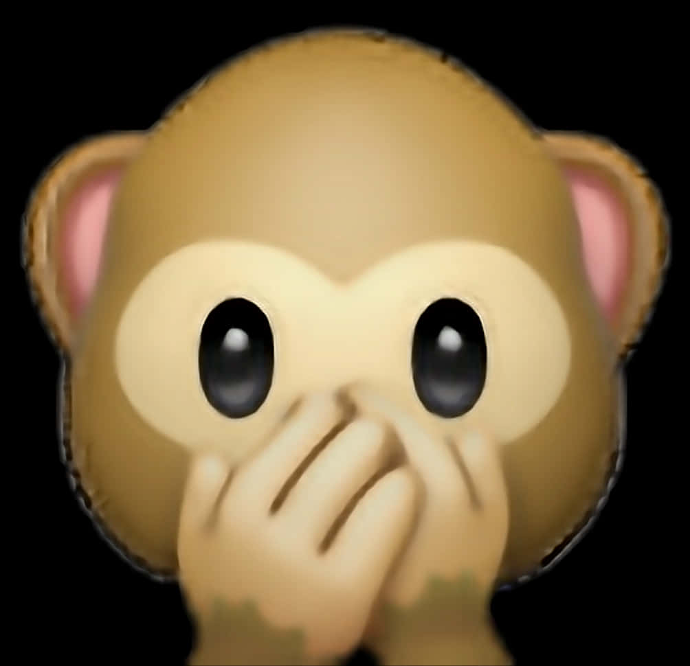 Monkey_ Covering_ Mouth_ Emoji PNG Image