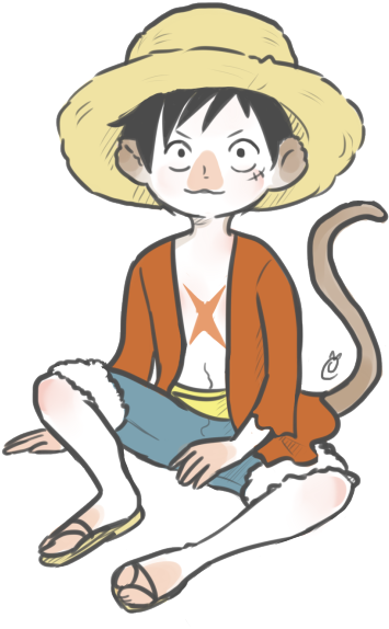 Monkey D Luffy Anime Character Illustration PNG Image