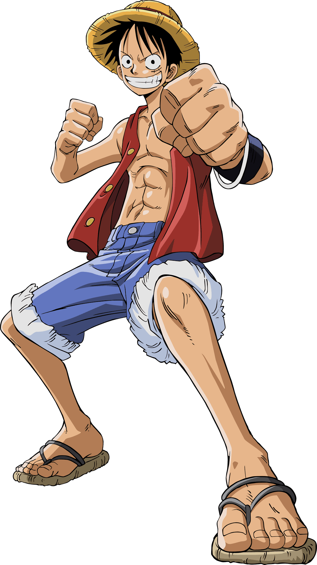 Monkey D Luffy One Piece Anime Pose PNG Image