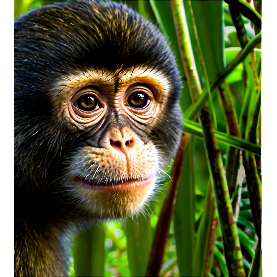 Monkey Face In Jungle Scene Png 06272024 PNG Image