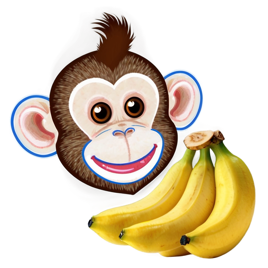 Monkey Face With Banana Png 29 PNG Image