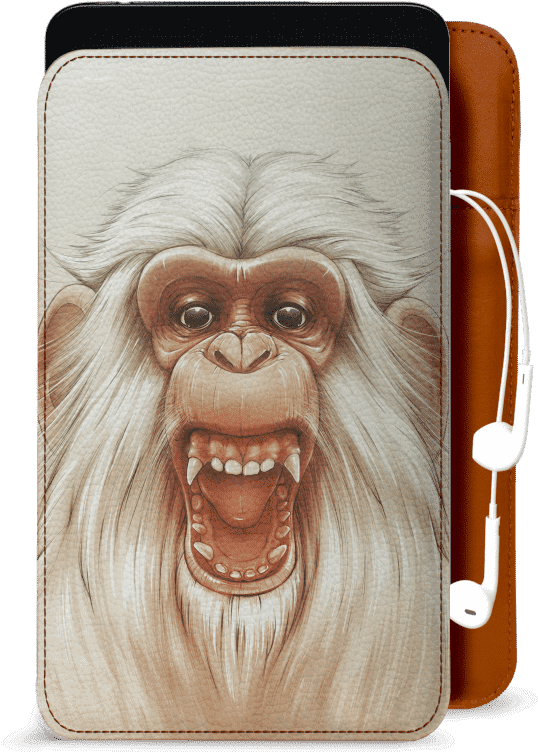 Monkey Illustration Tablet Case PNG Image