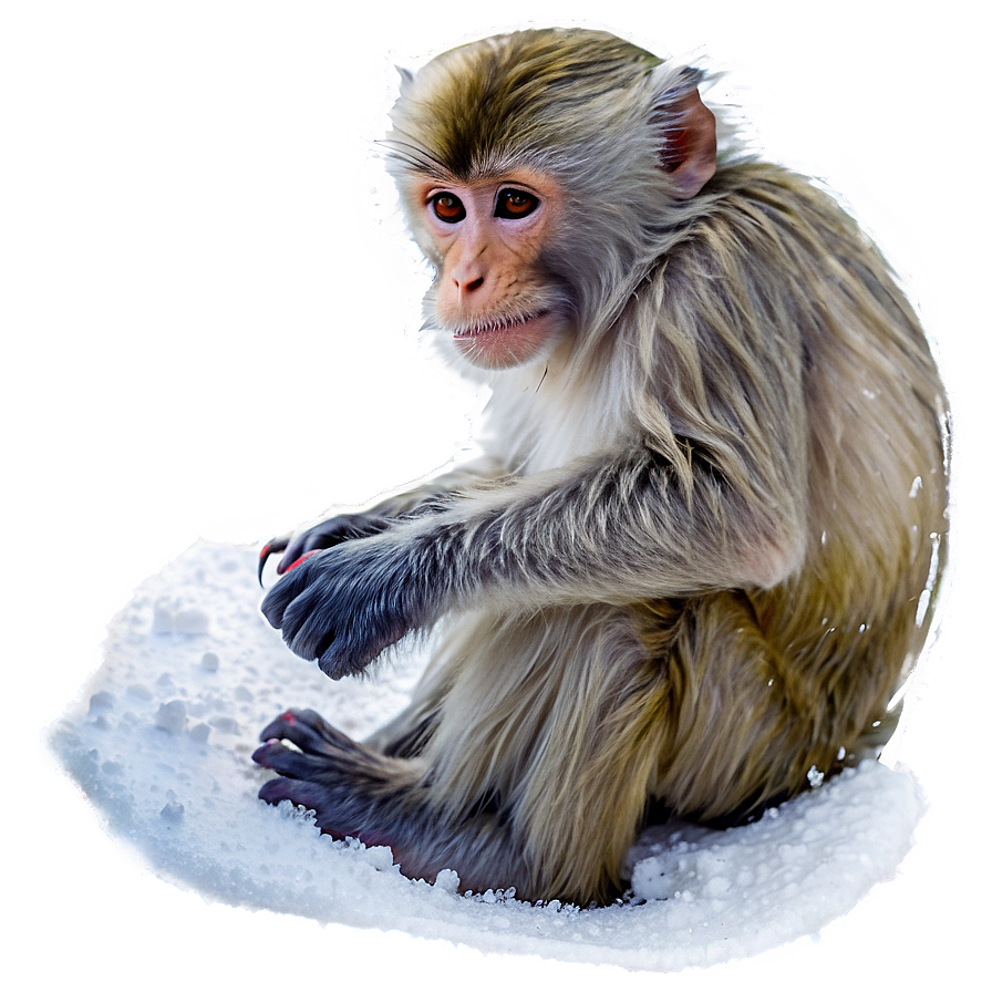 Monkey In Snow Png 05042024 PNG Image