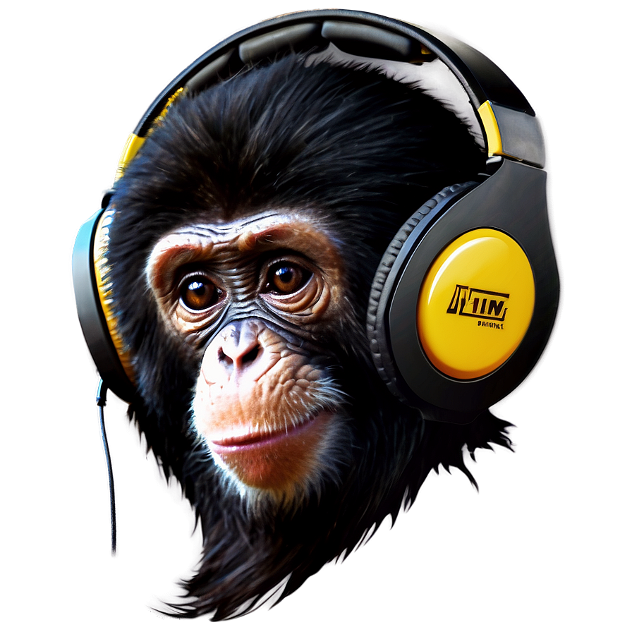 Monkey With Headphones Png 61 PNG Image