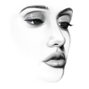 Monochromatic Mystery Portrait PNG Image