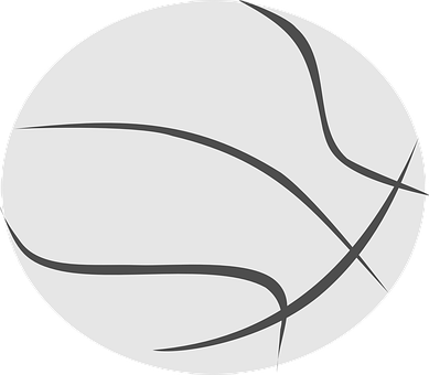 Monochrome Basketball Graphic PNG Image