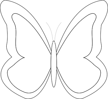 Monochrome Butterfly Silhouette PNG Image