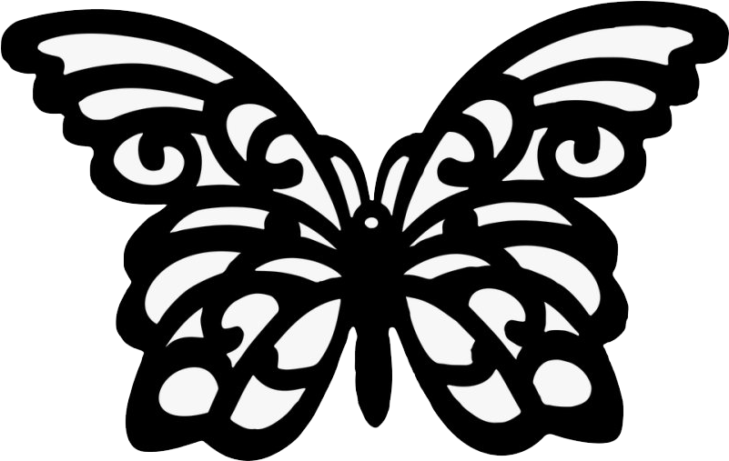 Monochrome Butterfly Vector Art PNG Image