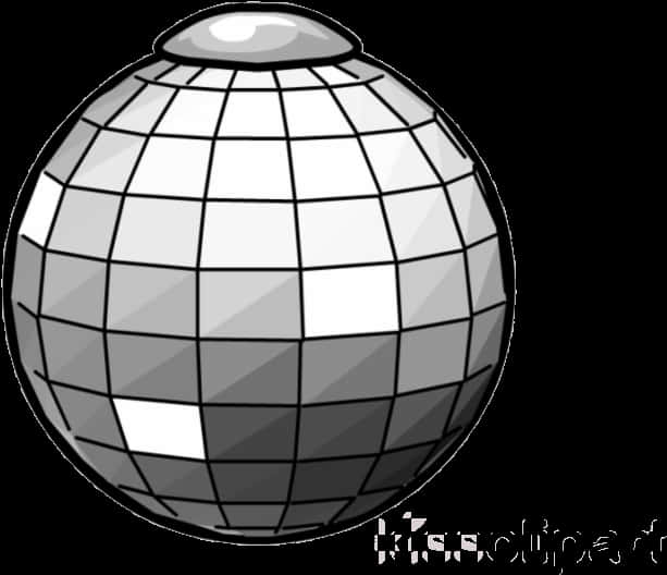 Monochrome Disco Ball Illustration PNG Image