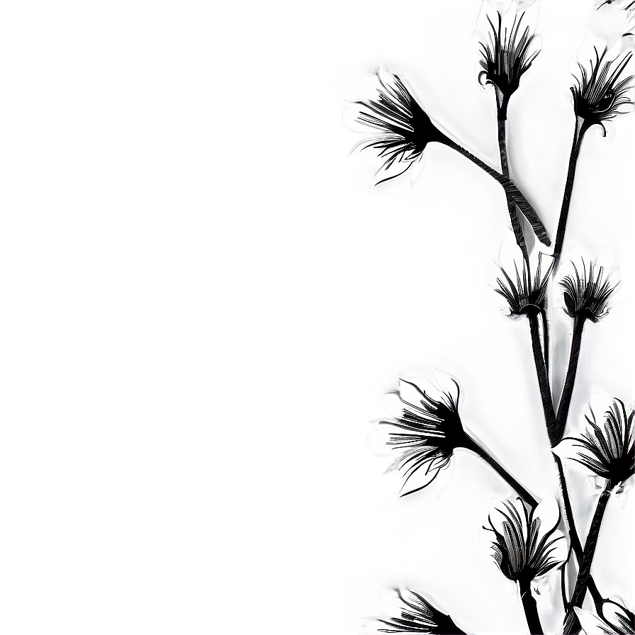 Monochrome Floral Pattern Png 14 PNG Image