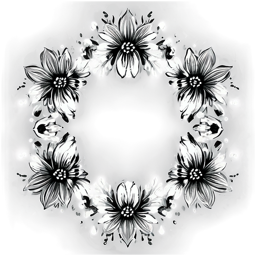 Monochrome Floral Pattern Png Isp76 PNG Image