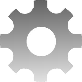 Monochrome Gear Icon PNG Image