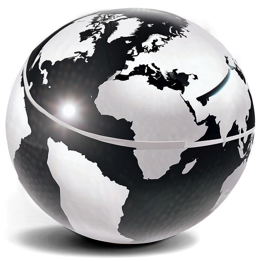 Monochrome Globe Design Png Que PNG Image