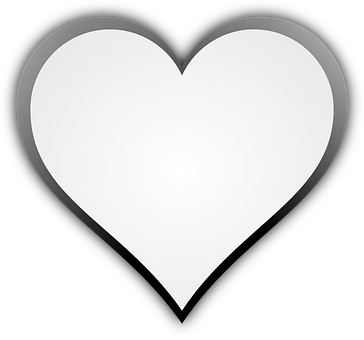 Monochrome Gradient Heart PNG Image