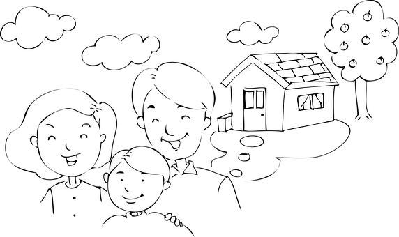 Monochrome House Rain Cloud Illustration PNG Image