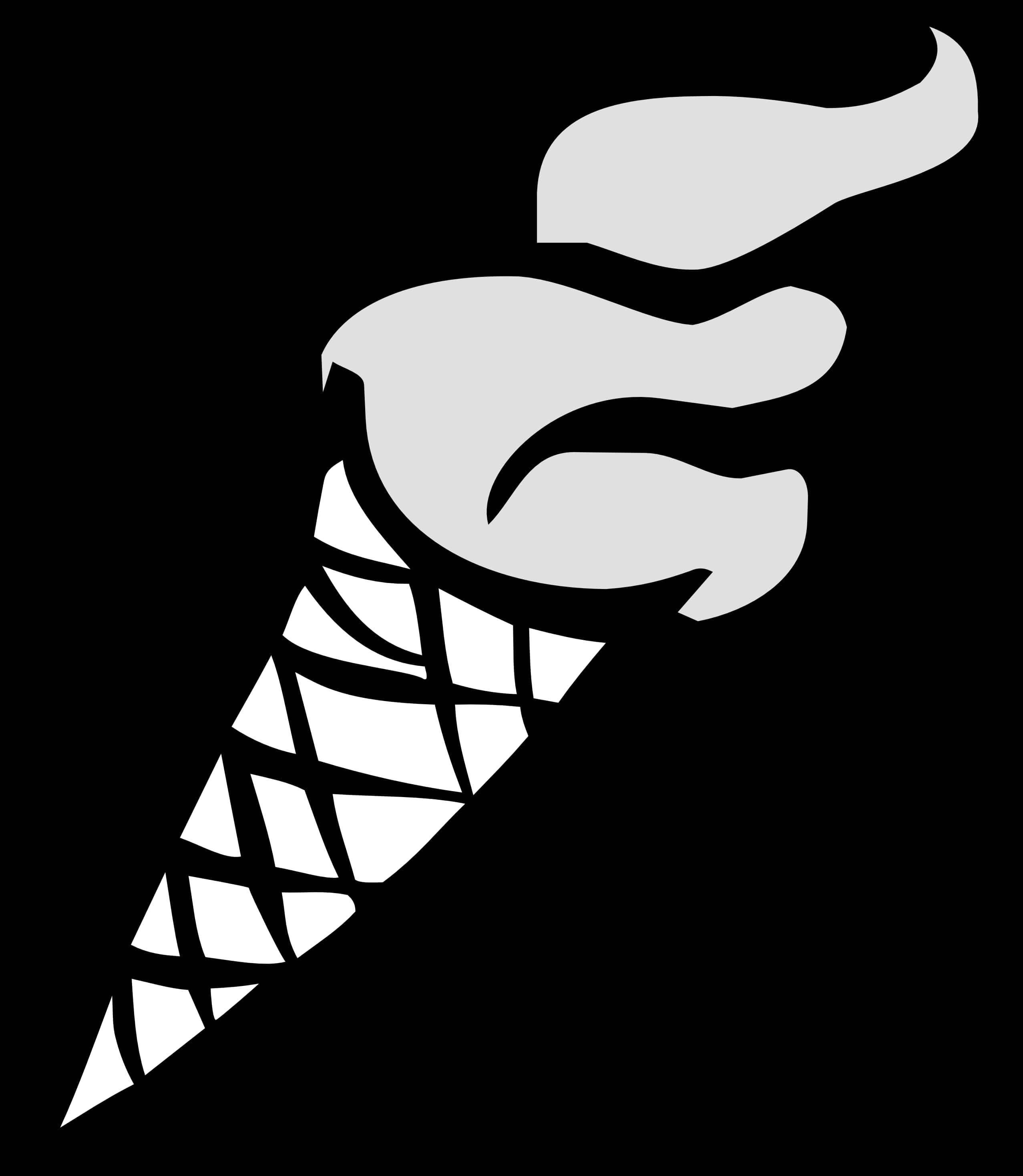 Monochrome Ice Cream Cone Clipart PNG Image