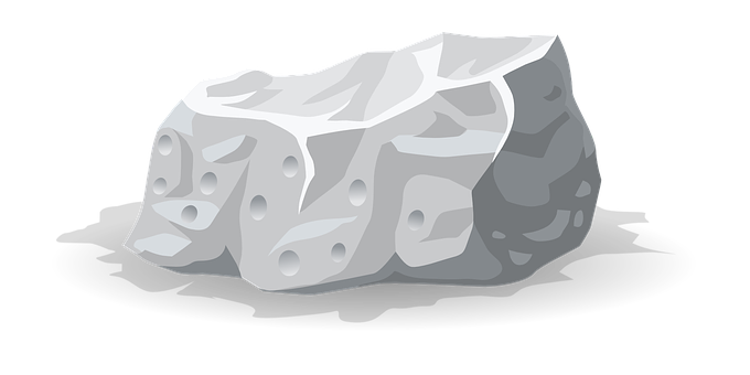 Monochrome Illustrated Rock PNG Image