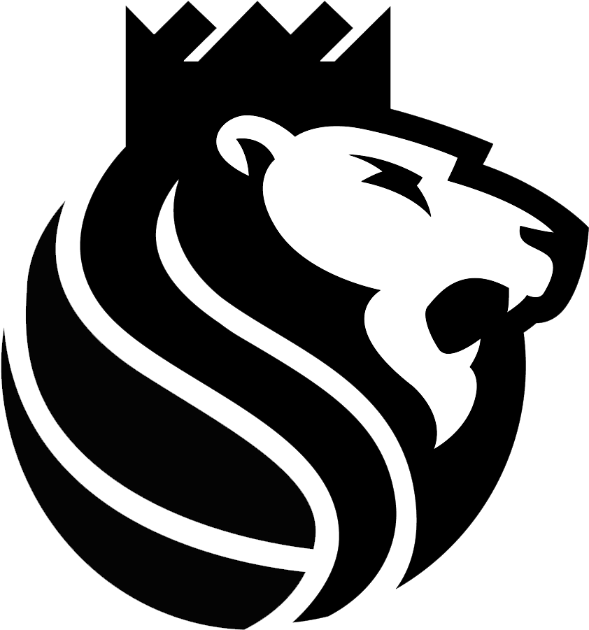 Monochrome Lion King Logo PNG Image